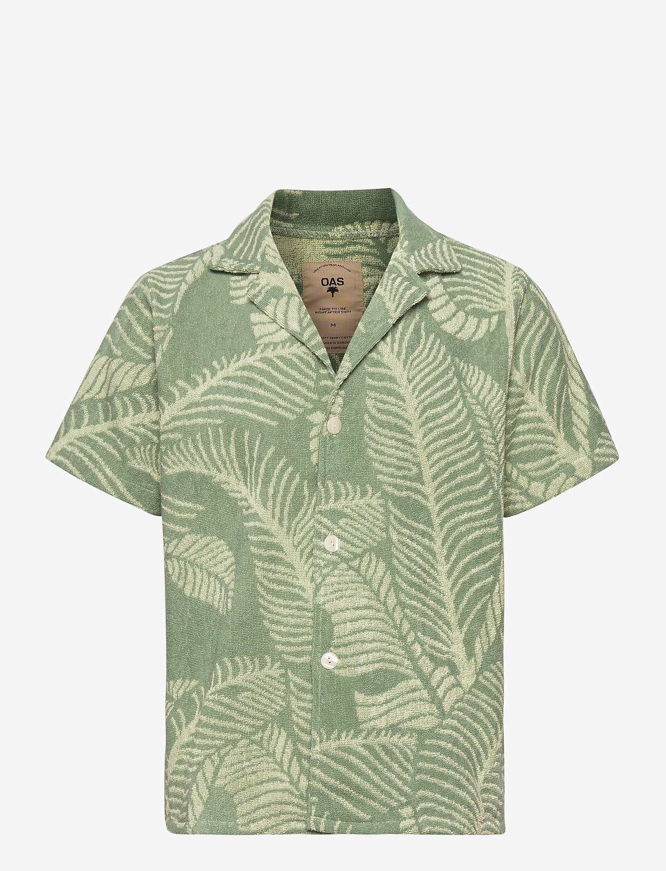 OAS - Banana Leaf Cuba Terry Shirt - basic shirts - green - 0
