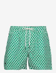 Green Tile Swim Shorts - badeshorts - green