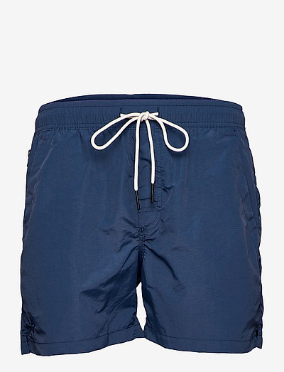 Navy Nylon Swim Shorts - swim shorts - blue