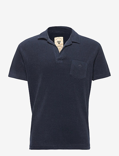 Solid Navy Terry Shirt - short-sleeved polos - blue