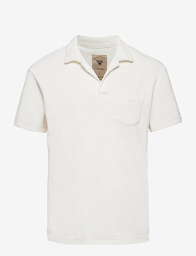 Solid White Terry Shirt - short-sleeved polos - white