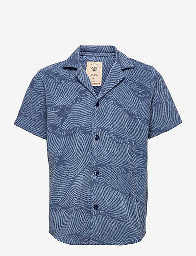 Wavy Cuba Terry Shirt - basic shirts - blue