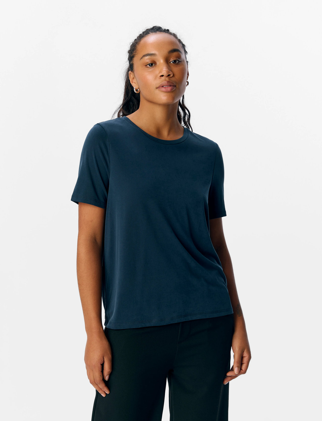 Object Objannie S/S T-Shirt Noos, XS, Navy, T-shirts & Overdele - Short-sleeved, Dame