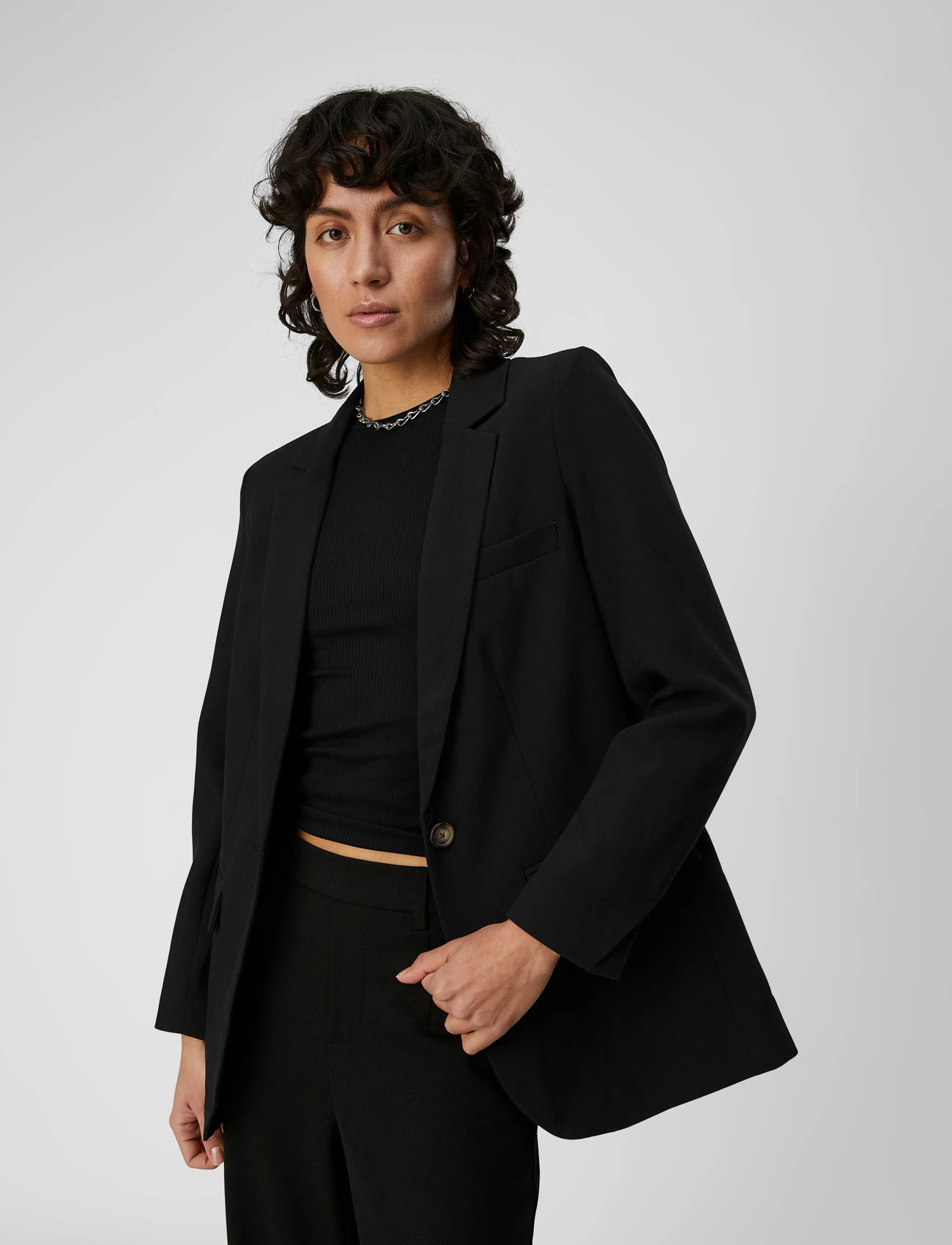 Object Objsigrid L/S Blazer Noos, 34, Black, Blazere > Enkeltradede Blazere, Dame