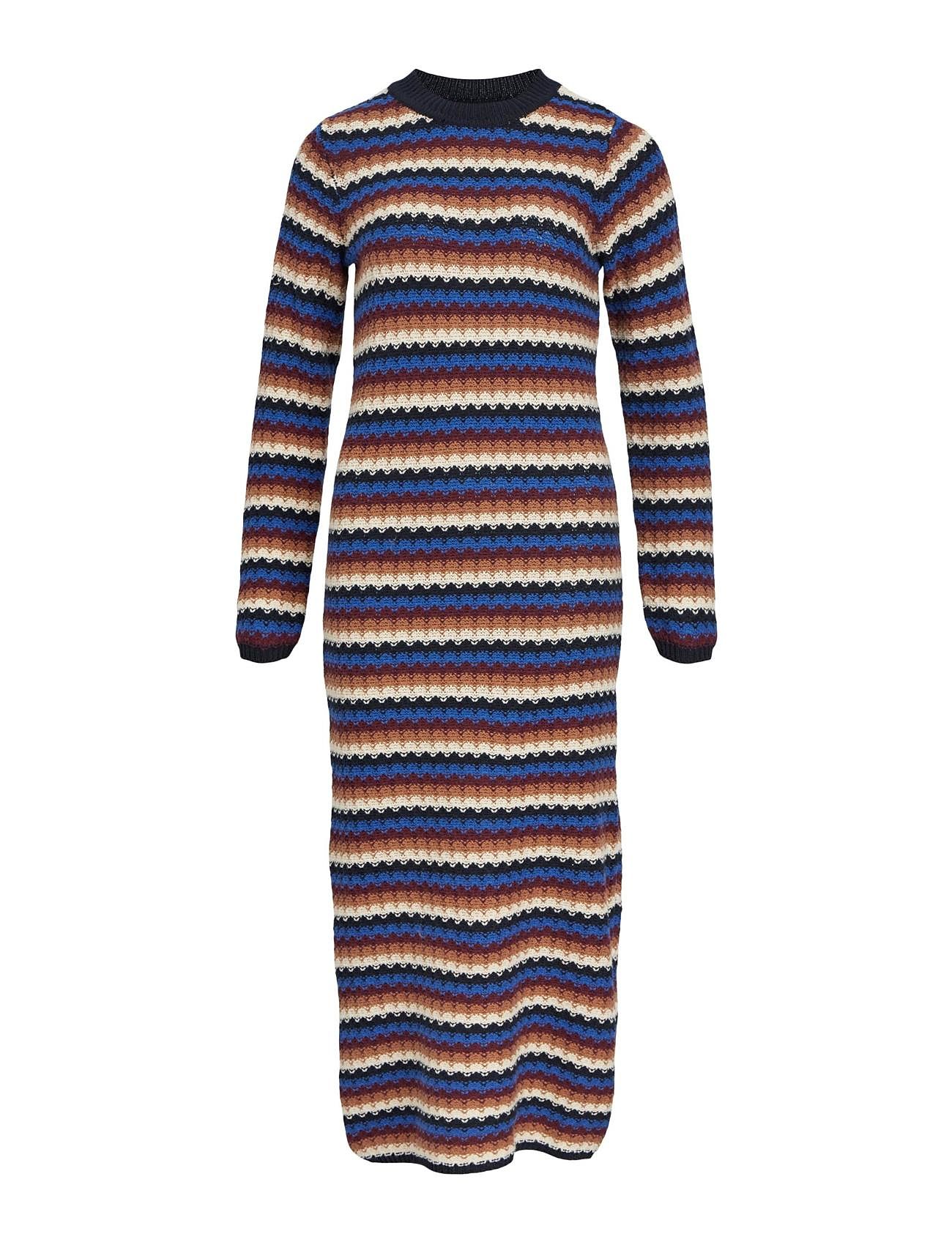 Objkaya L/S Midi Knit Dress 129 Patterned Object