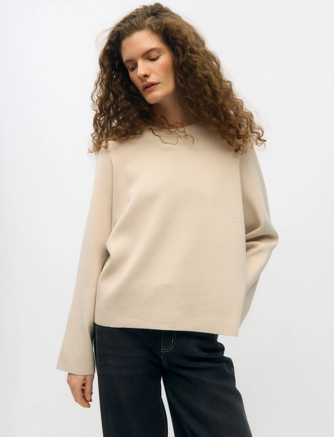 Object Objreynard O-Neck Pullover Noos, XL, Cream, Strik > Trøjer, Dame