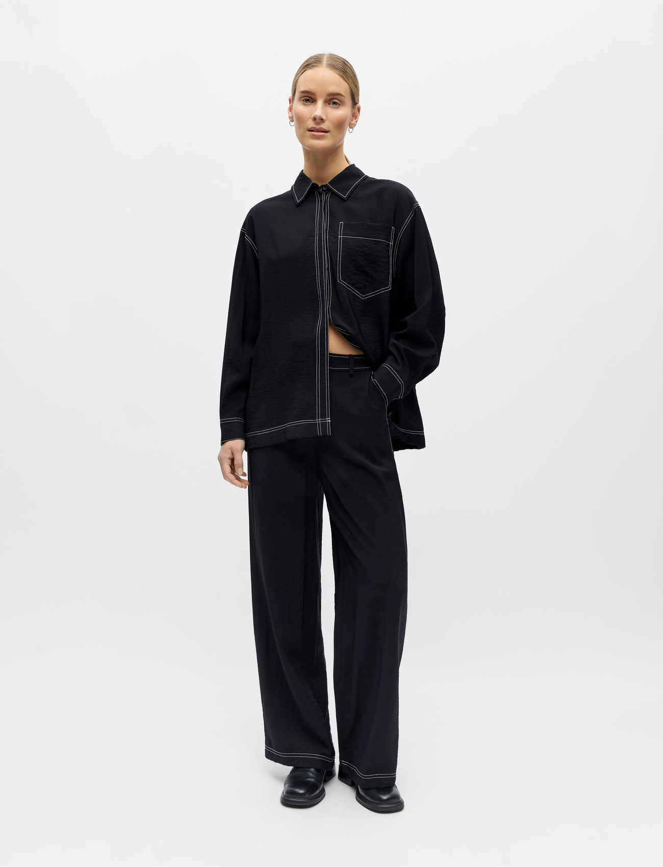 Object Objjacira Lisa Pant Div, 38 x 32, Black, Bukser > Brede Ben, Dame