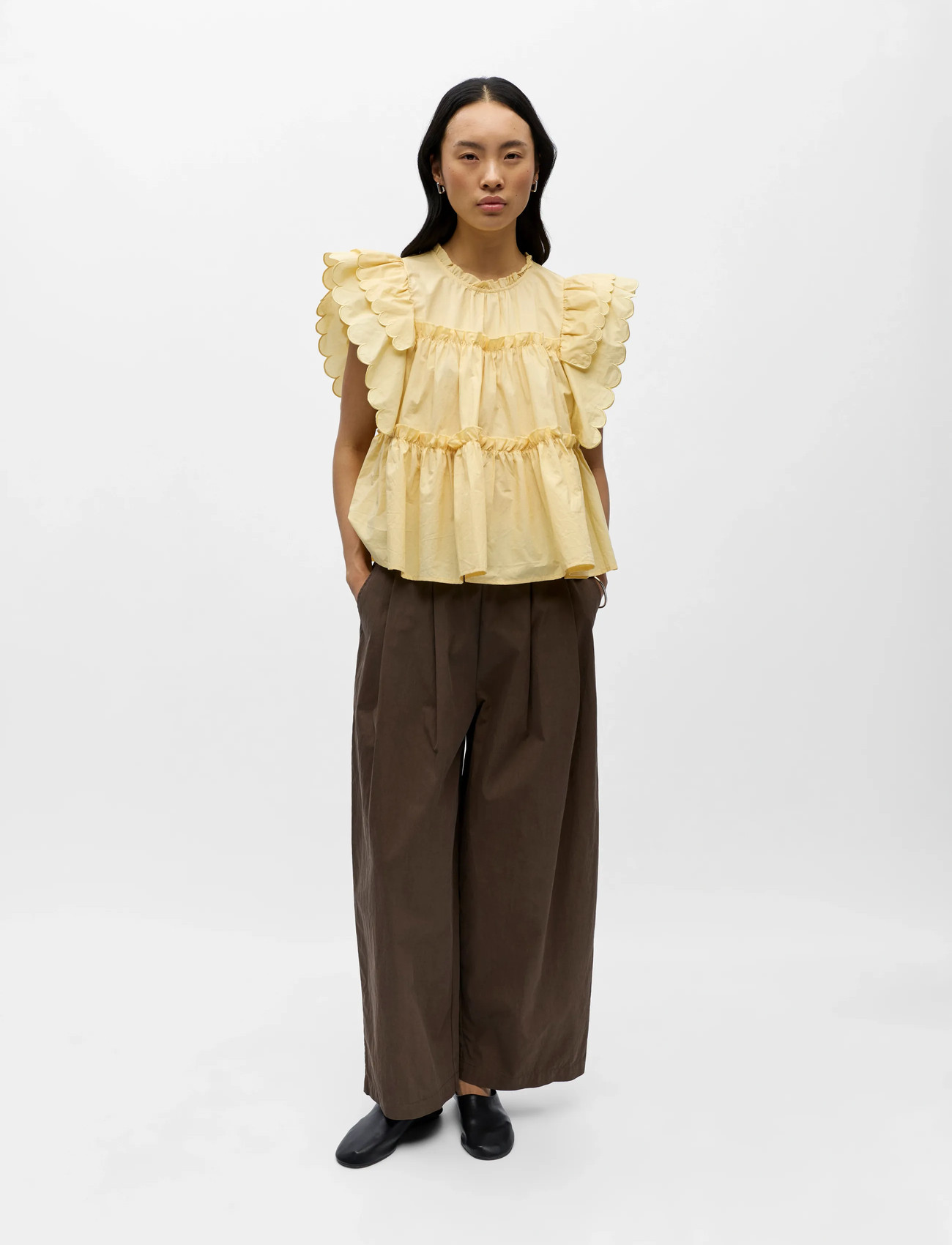 Object Objhope S/L Top Rep, 36, Yellow, Bluser > Kortærmede, Dame