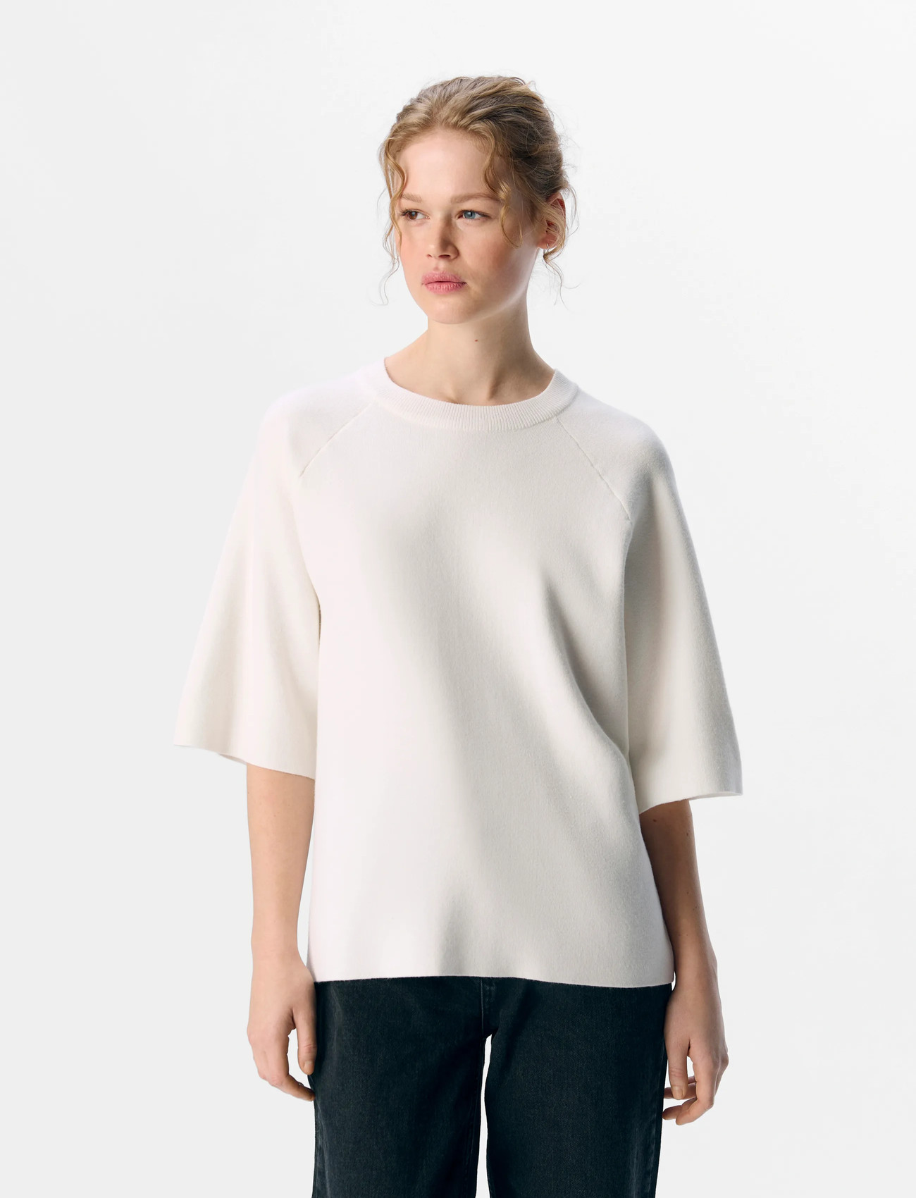 Object Objreynard 2/4 Knit Pullover Noos, L, Cream, Strik > Trøjer, Dame