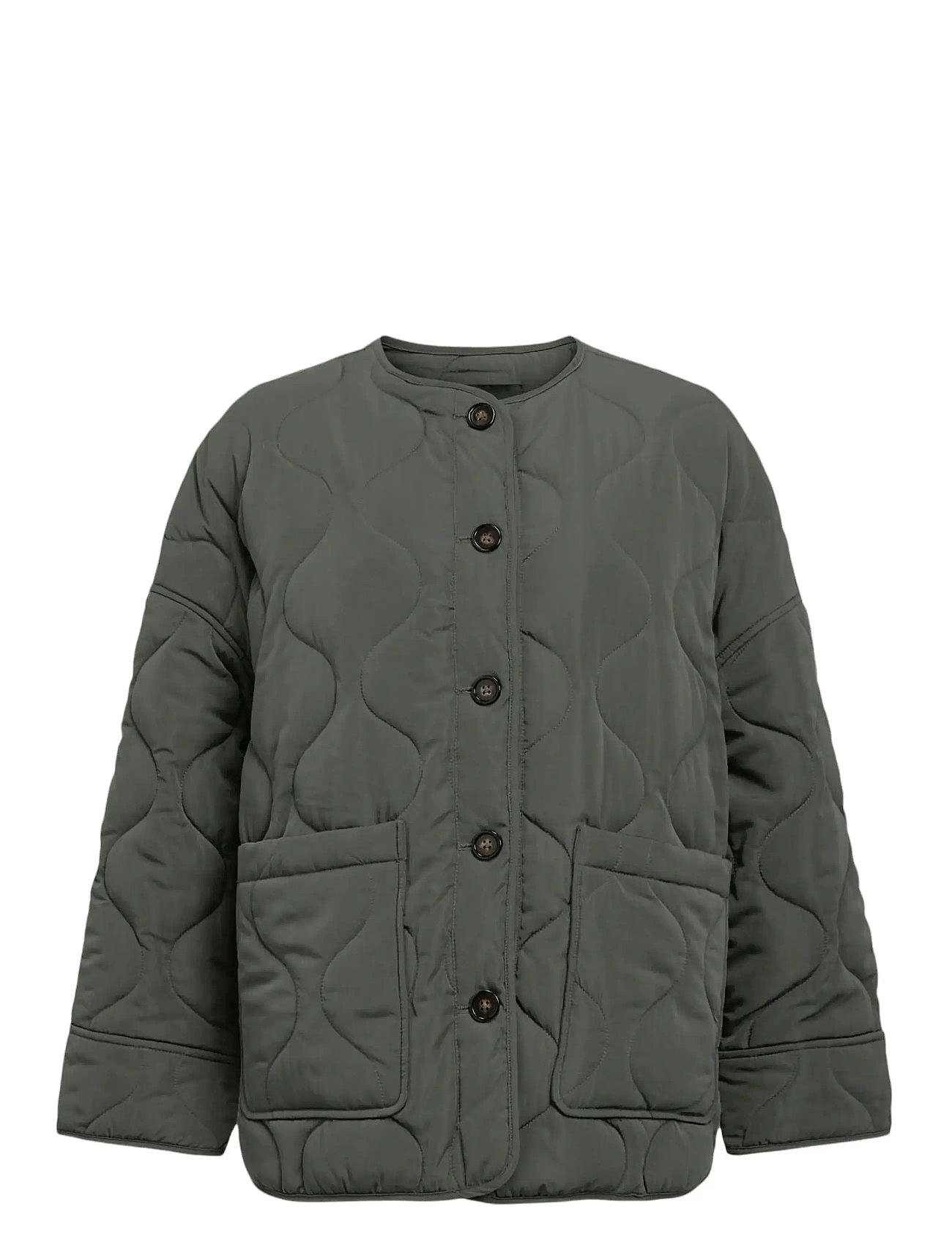OBJECT Objallie Ls Lo Quilted Jacke Noos Khaki - 40 - Damen
