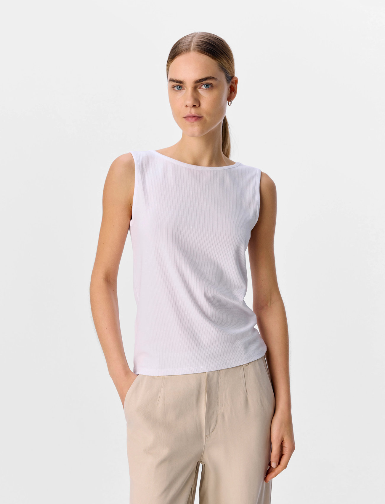 Object Objjamie S/L Sli Tank Top Noos, XL, White, T-Shirts & Toppe > Uden Ærmer, Dame