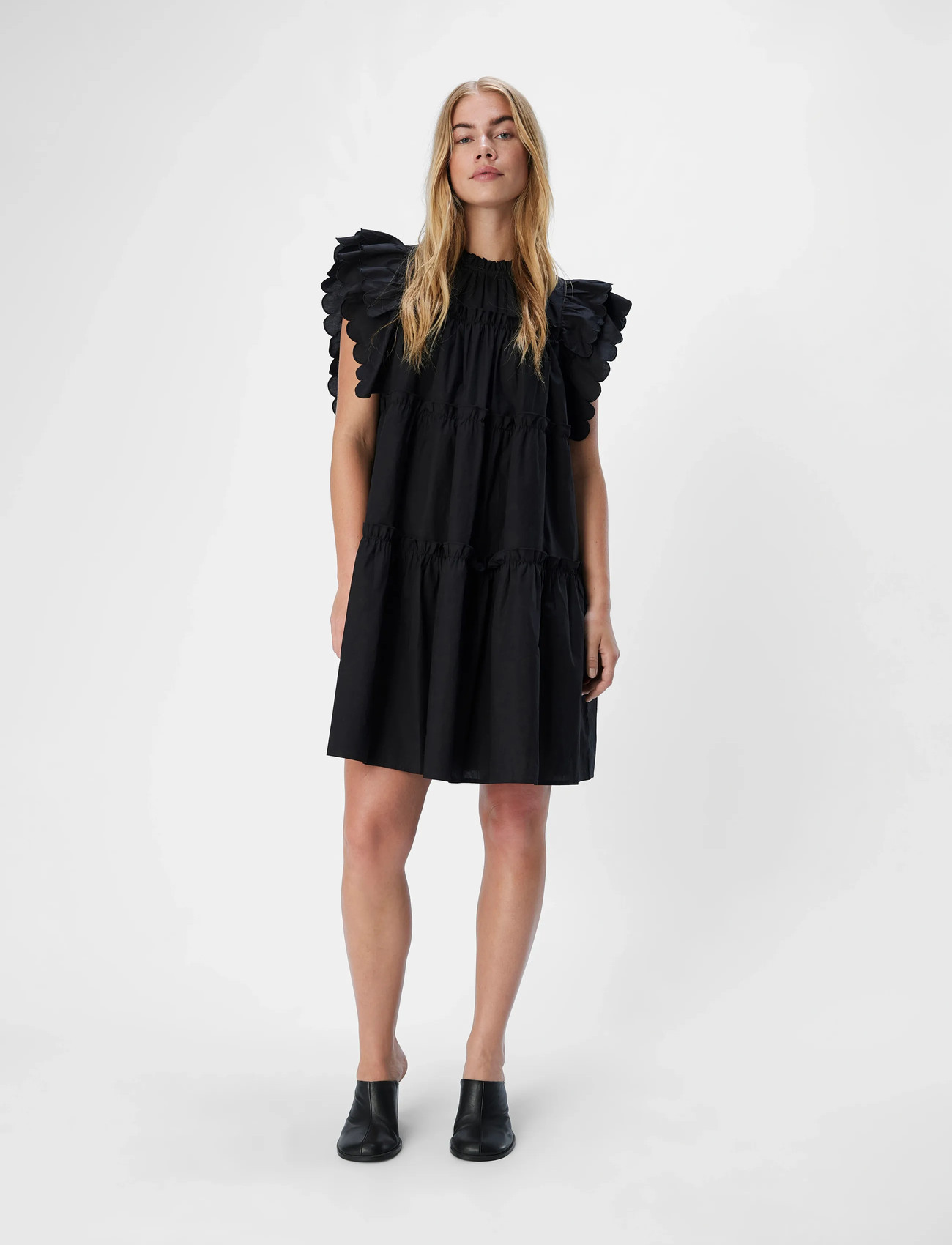 Object Objhope S/L Dress Rep, 34, Black, Kjoler > Kort Kjole, Dame