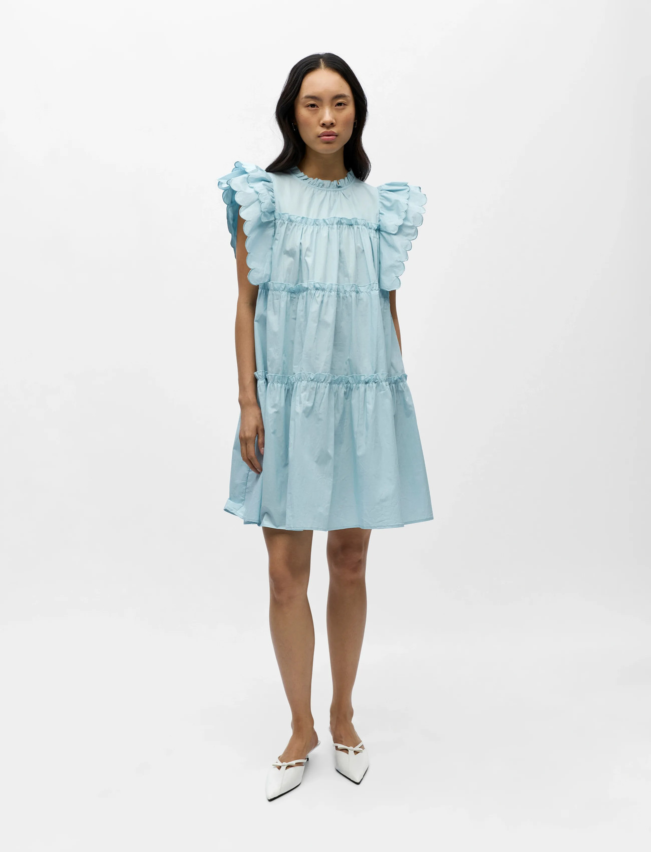 Object Objhope S/L Dress Rep, 40, Blue, Kjoler > Kort Kjole, Dame