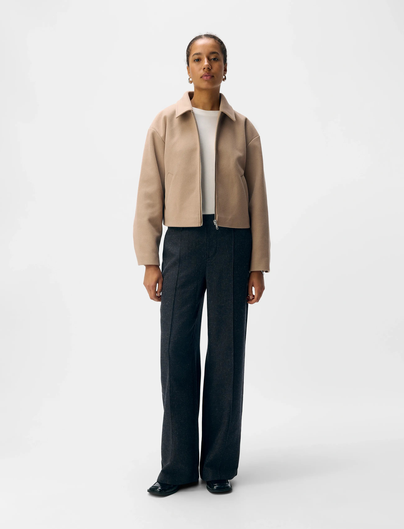 Object Objpolly L/S Short Jacket Noos, 42, Beige, Jakker > Let Sommerjakke, Dame