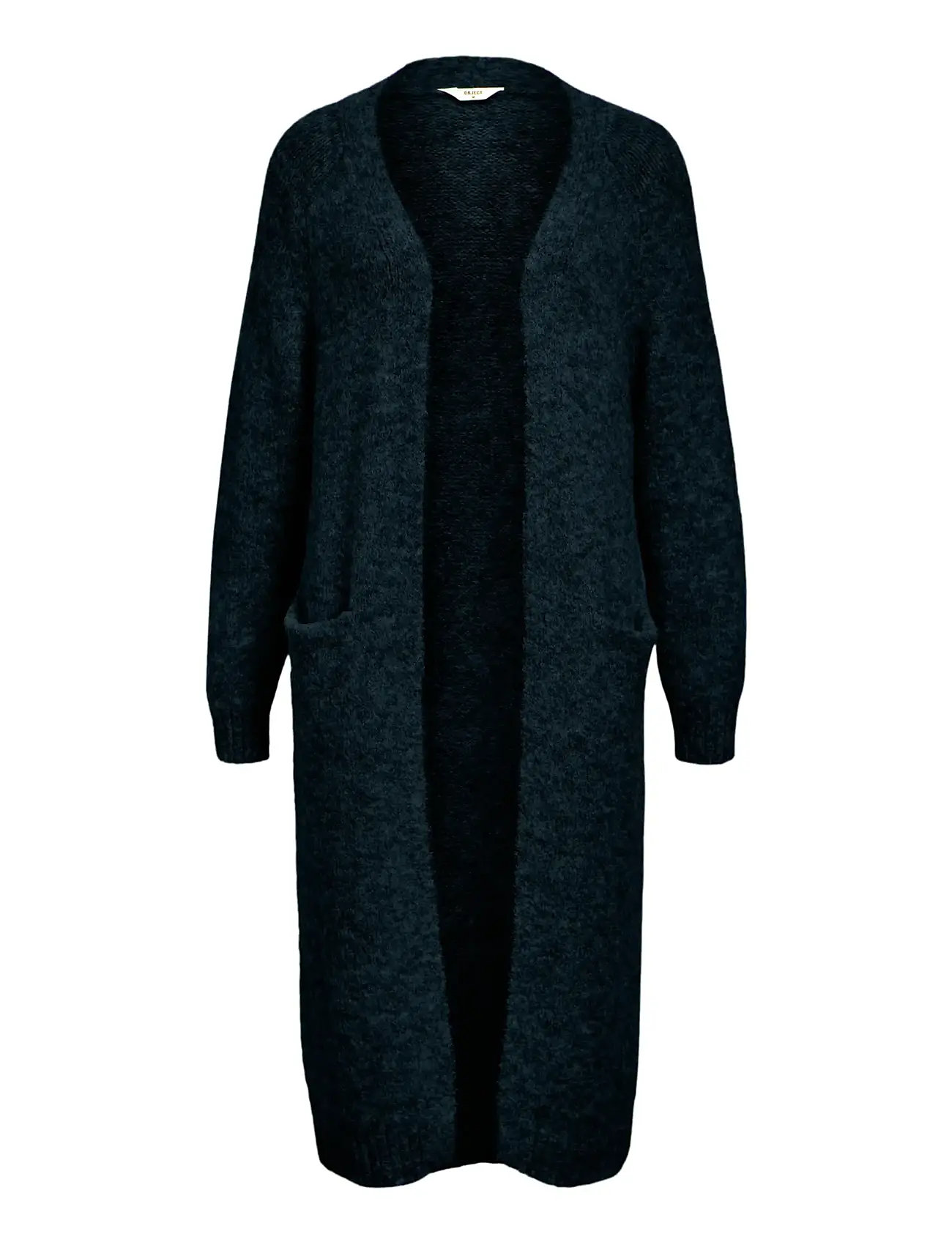 OBJECT Objmilu Ls Lo Long Knit Cardigan Noos Schwarz - L - Damen