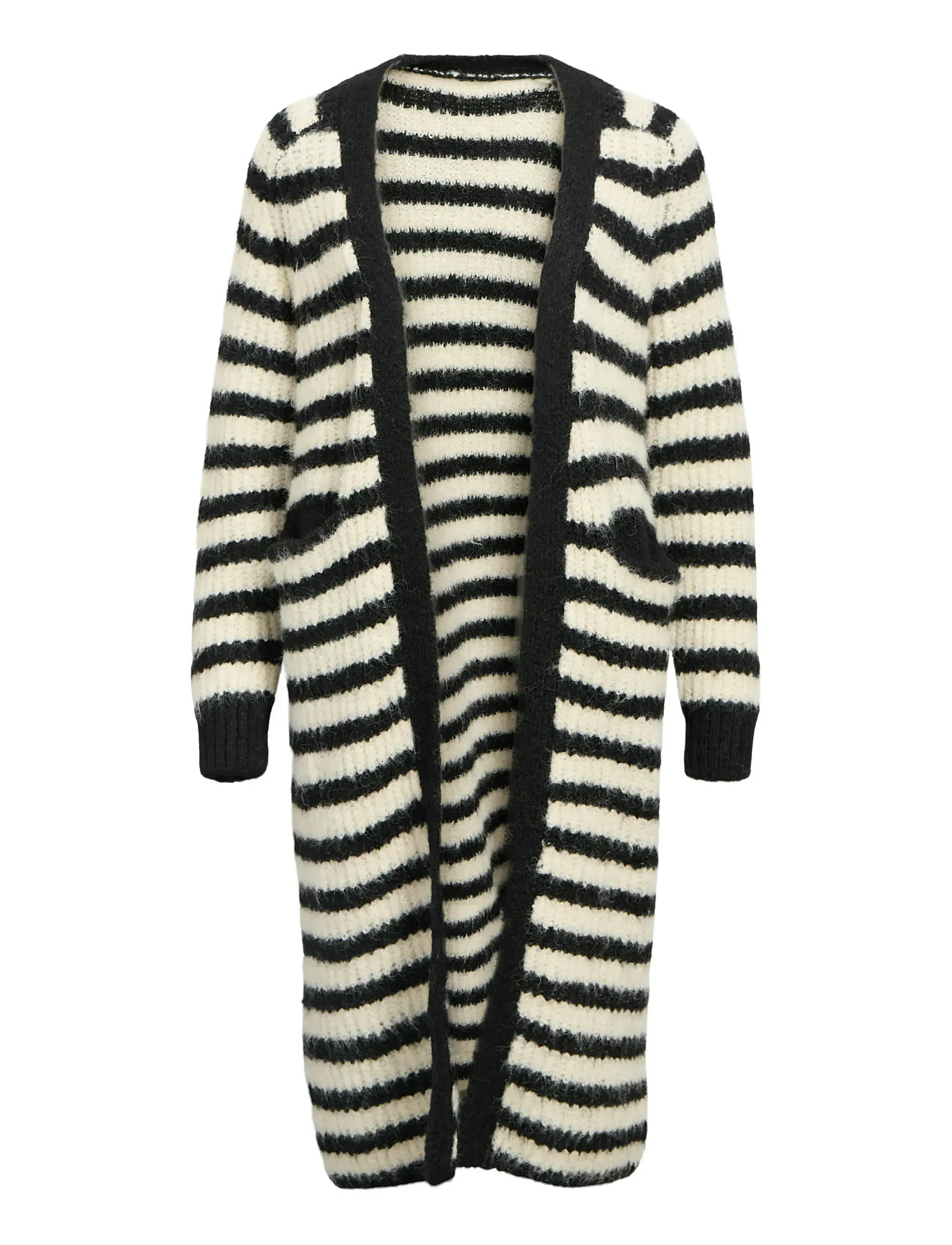 OBJECT Objmilu Ls Lo Long Knit Cardigan Noos Schwarz - XS - Damen