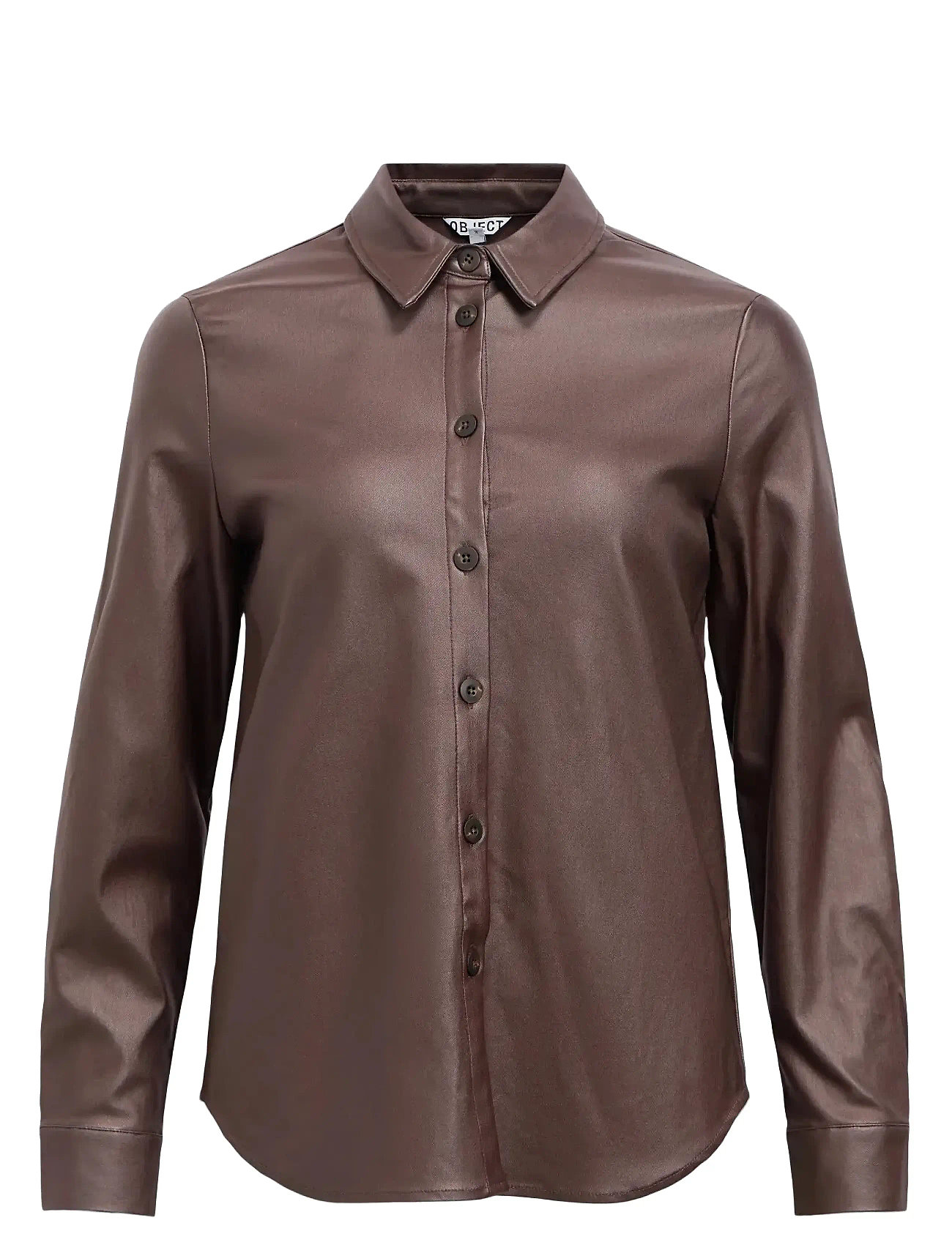 OBJECT Objmelba Re Ls Shirt Noos Braun - 40 - Damen