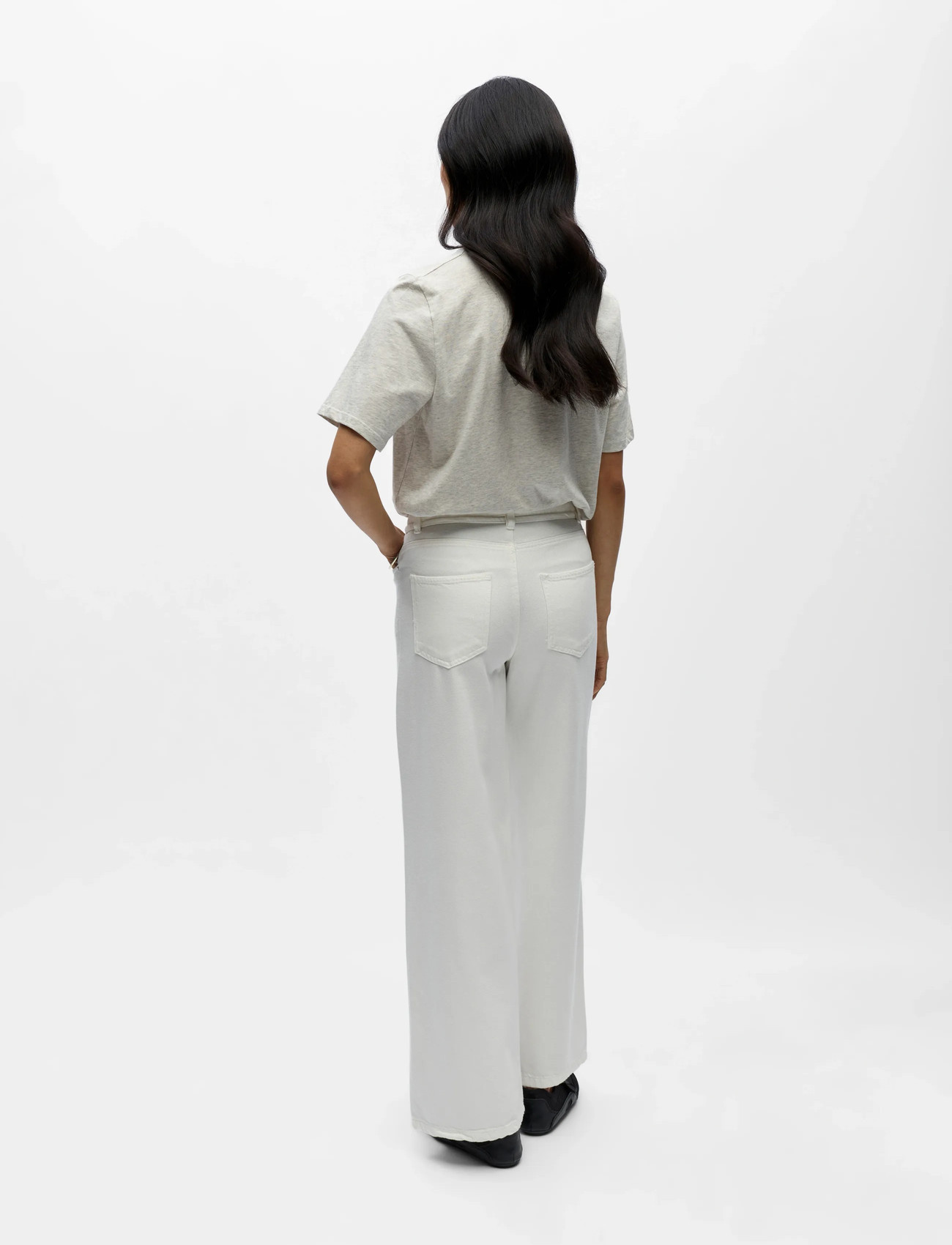 Object Objrosie Mw Wide Jeans Noos, XL, Cream, Jeans > Vidde, Dame
