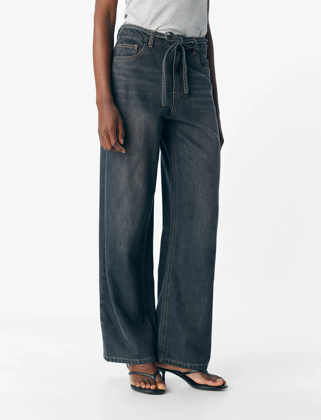 Object Objrosie Mw Wide Jeans Noos, XS, Grey, Jeans > Vidde, Dame