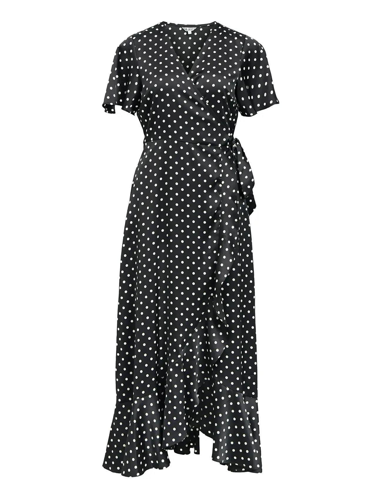 OBJECT Objsally Papaya S/S Wrap Long Kleid E Di Schwarz - 34 - Damen