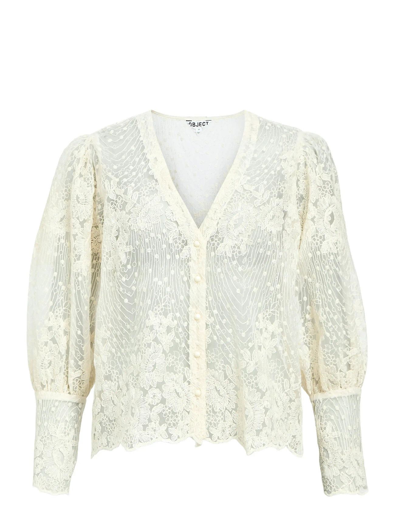 OBJECT Objsiga L/S Re Shirt 140 Cream - 38 - Damen