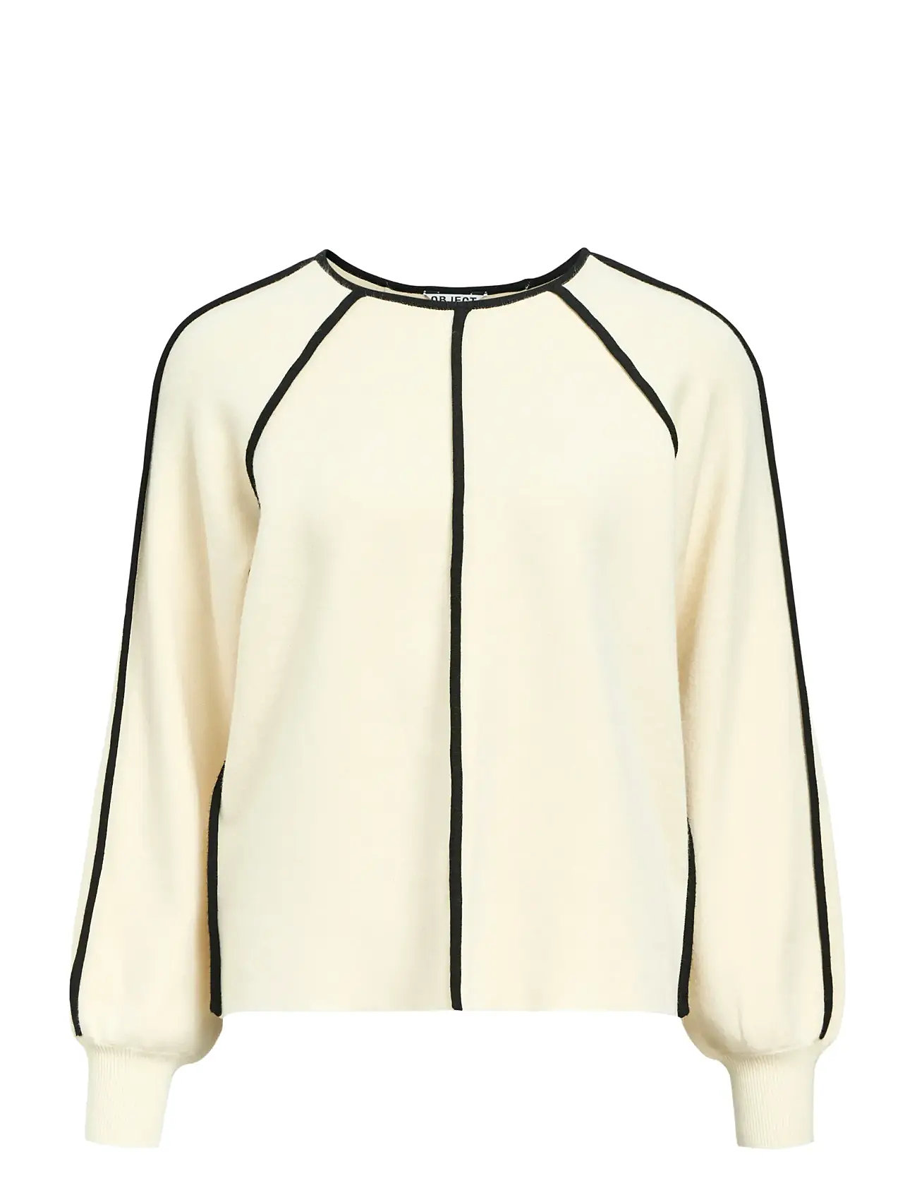 OBJECT Objreynard Ls Lo Contrast Pullover Div Cream - XS - Damen