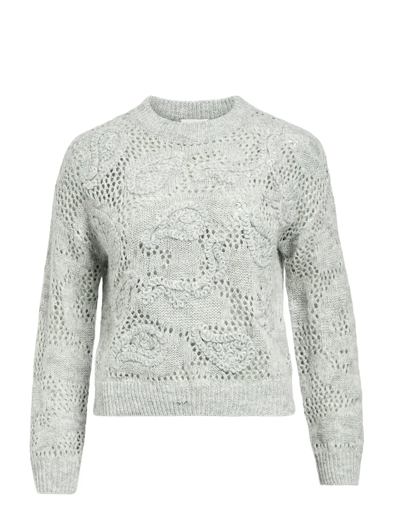 OBJECT Objluca L/S Re Pattern Knit Pullover 140 Grau - S - Damen