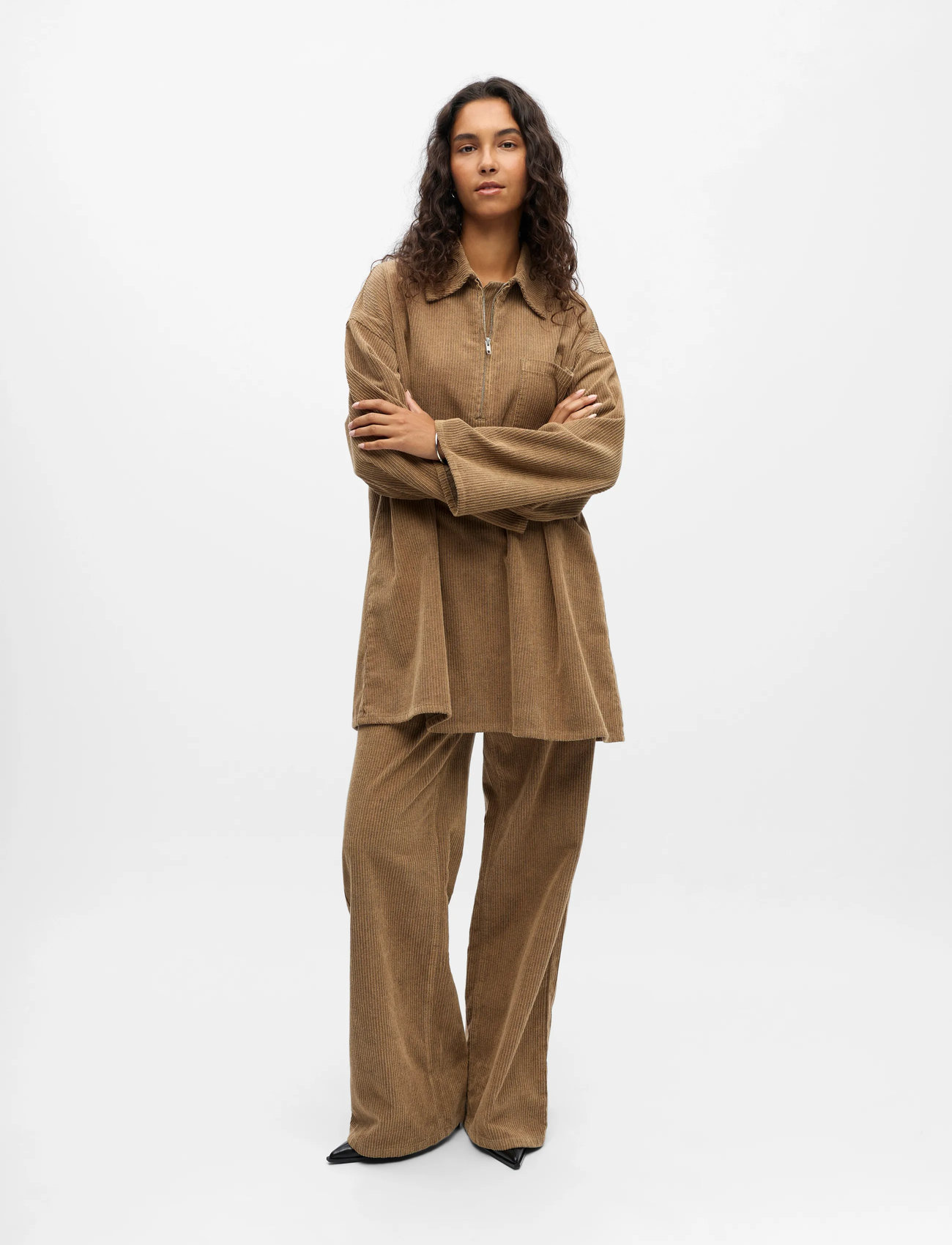 Object Objalima Oz L/S Shirt Dress 141, XS, Beige, Toppe > Tunikaer, Dame