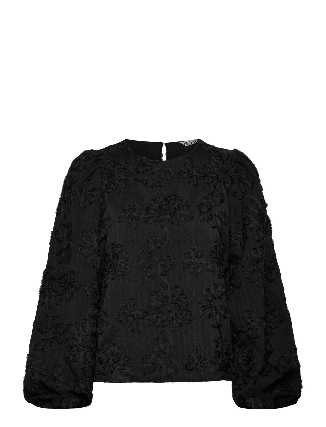 OBJECT Objlula L/S Re O-Neck Oberteil 141 Schwarz - 42 - Damen