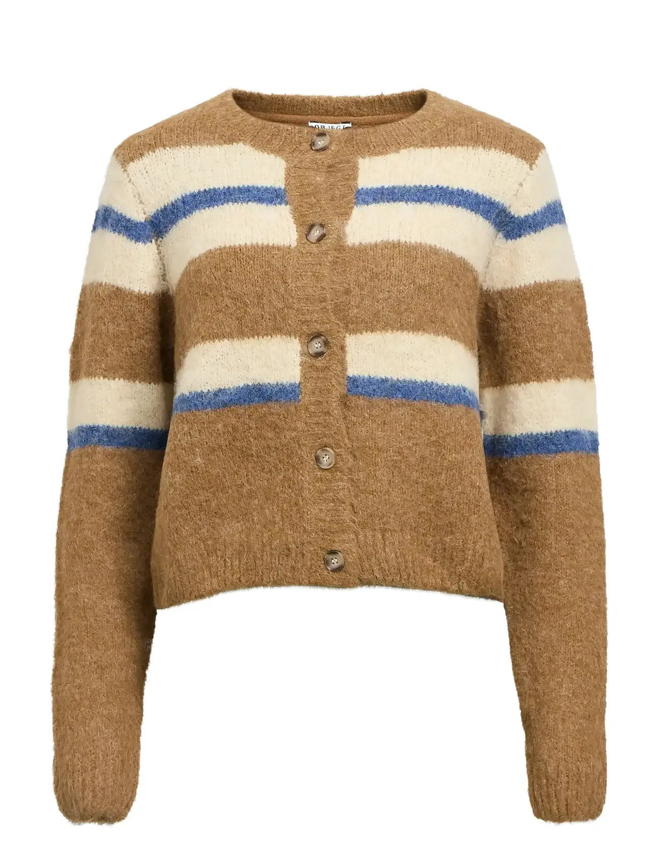 OBJECT Objgalia L/S Re Knit Cardigan Noos Beige - S - Damen