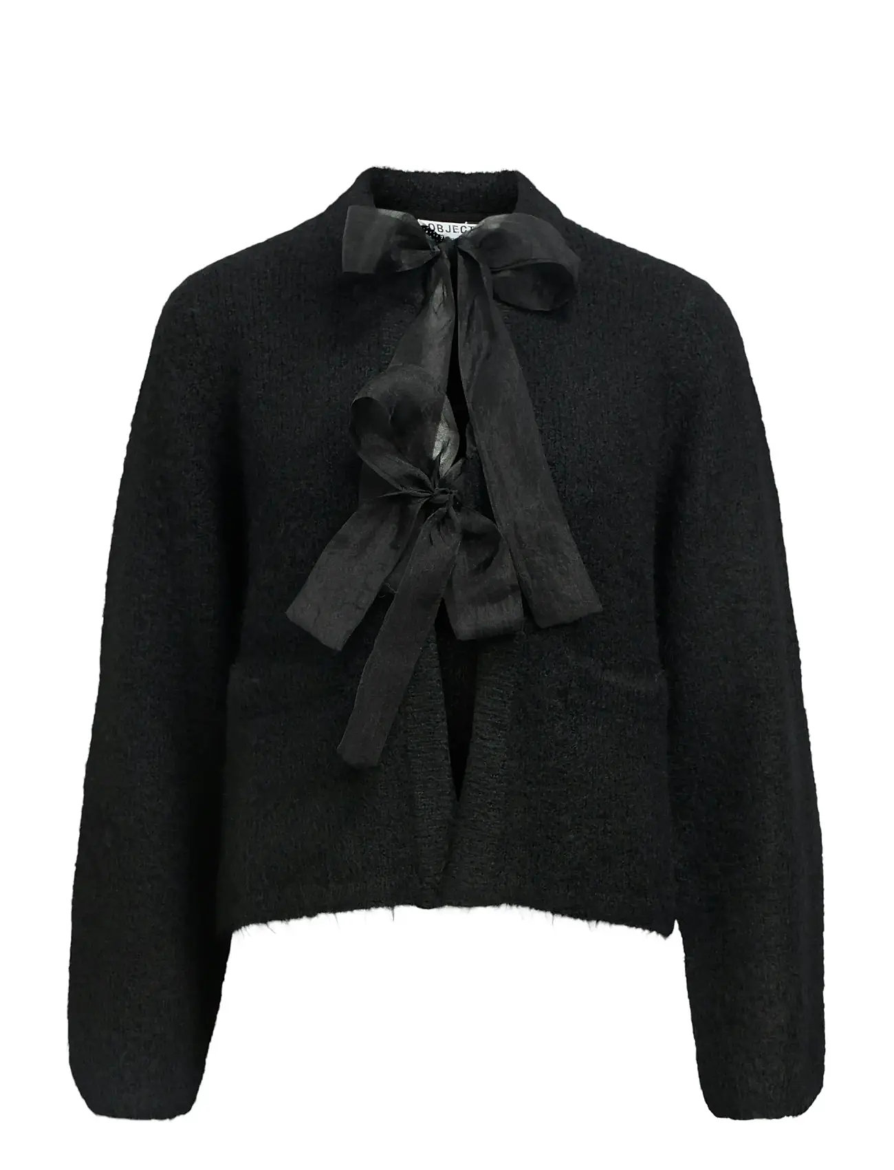 OBJECT Objsaggia L/S Lo Knit Bow Cardigan Div Schwarz - S - Damen