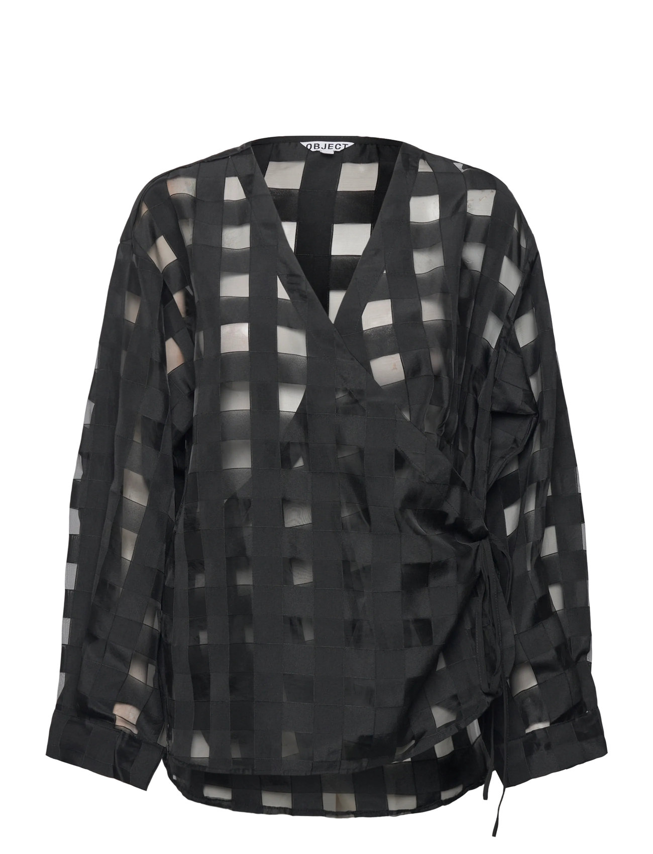 OBJECT Objelma L/S Lo Wrap Shirt 142 Schwarz - 42 - Damen
