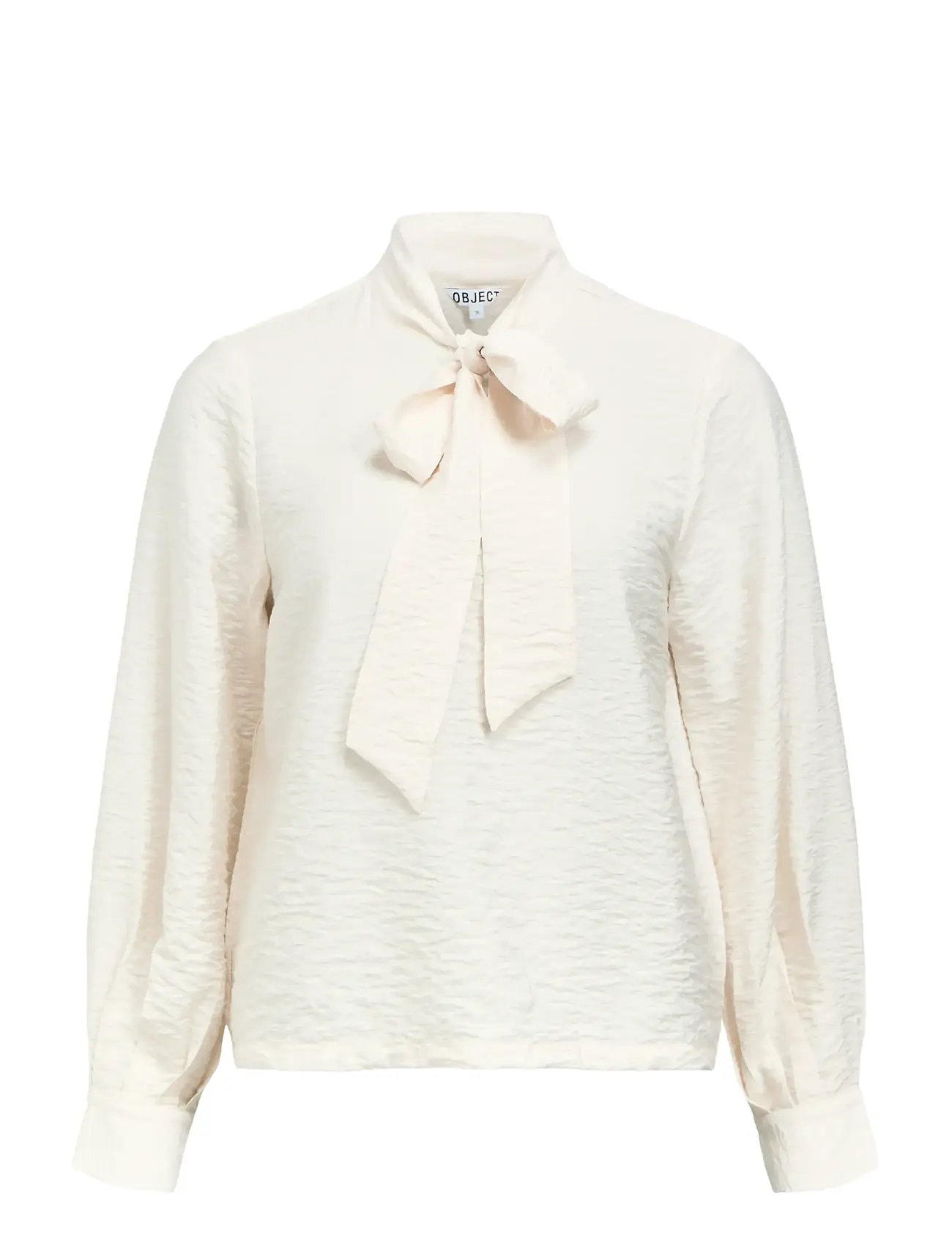 OBJECT Objjacira L/S Re Bow Shirt Noos Cream - 38 - Damen