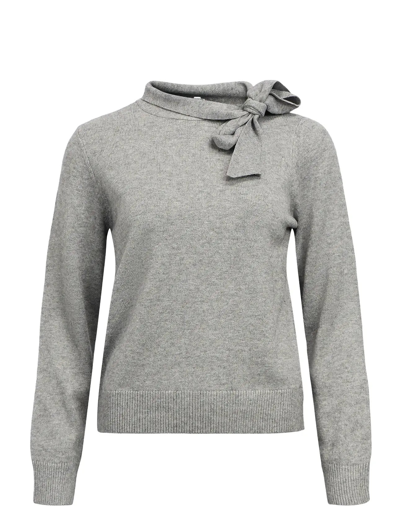 OBJECT Objthess L/S Re Bow Knit Pullover Noos Grau - XS - Damen
