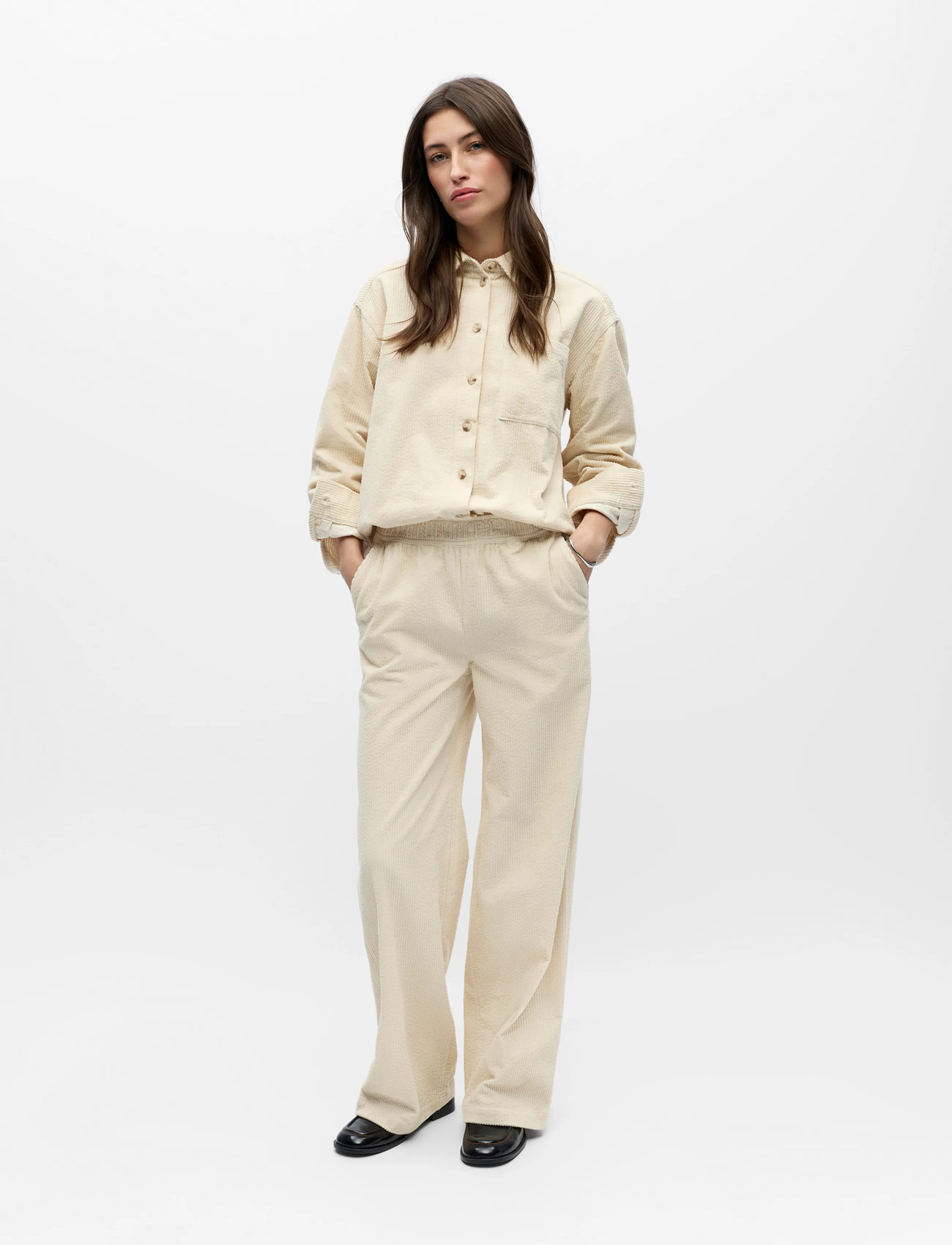 Object Objgala Mw Re Wide Pant Noos, 36 x 32, Cream, Bukser > Brede Ben, Dame
