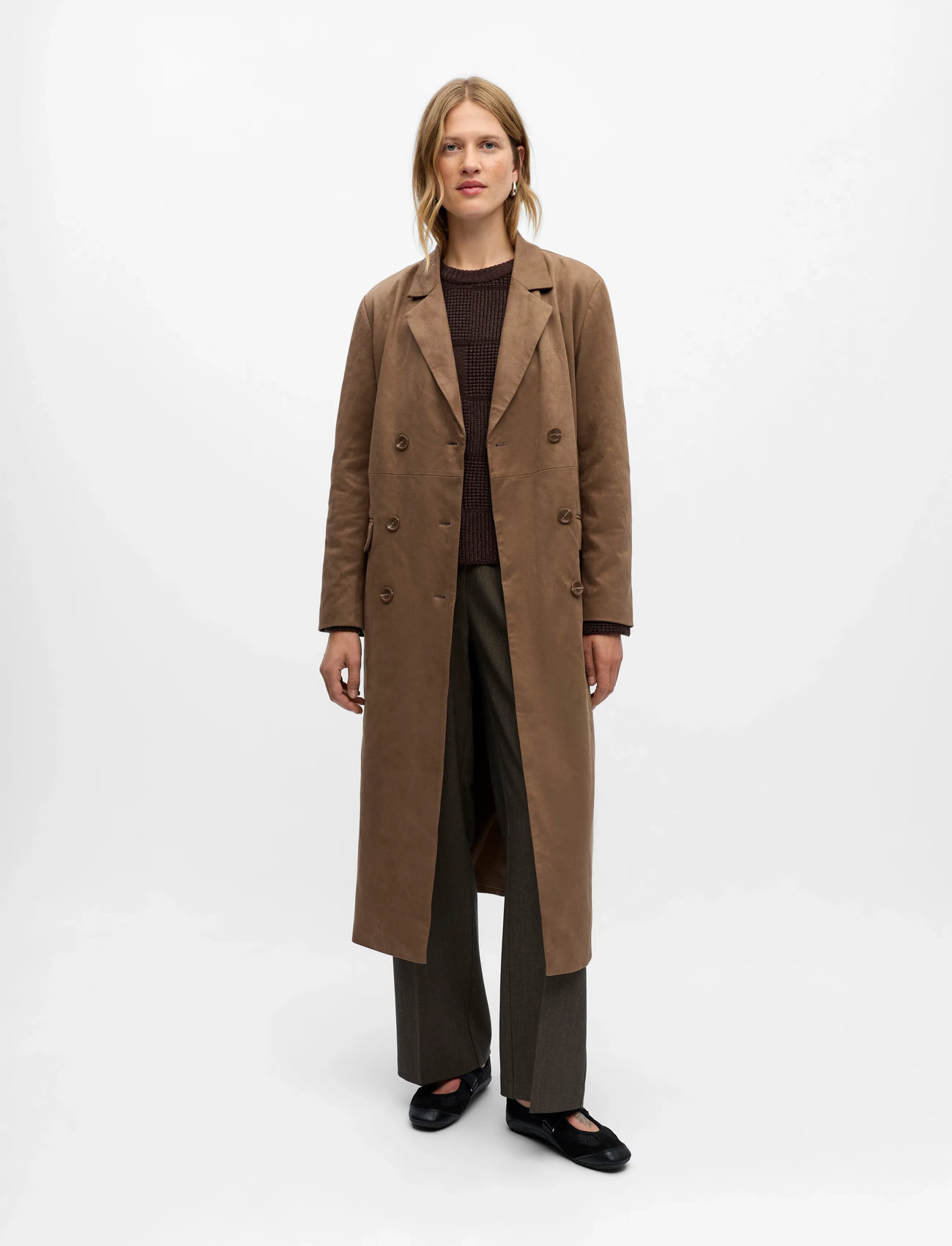 Object Objfenja Lo Long Blazer E Wi 25, 36, Brown, Frakker > Lette Frakker, Dame