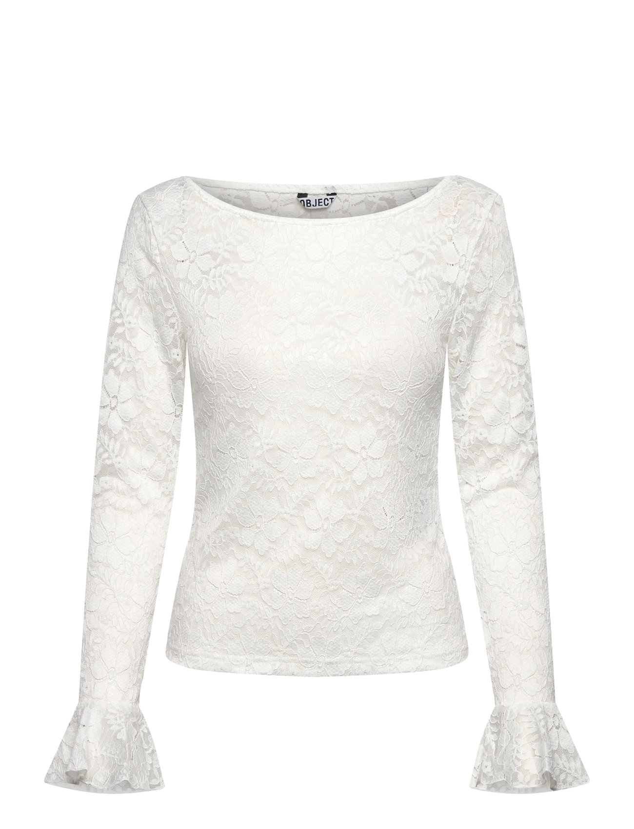 Object Objines L/S Sli Top E Wi25, L, White, T-Shirts & Toppe > Langærmede, Dame