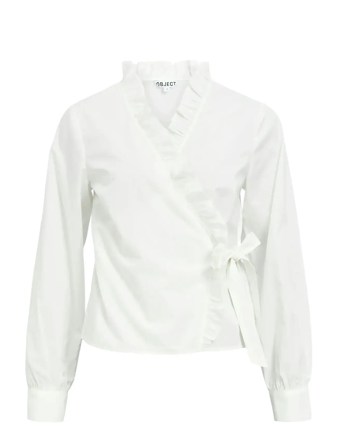 OBJECT Objhope L/S Wrap Shirt E Aw Fair 25 Weiß - 36 - Damen