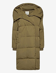 OBJLOUISE LONG DOWN JACKET - BURNT OLIVE