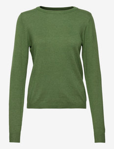 OBJTHESS L/S O-NECK KNIT PULLOVER - džemperi - artichoke green