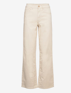 OBJMARINA MW TWILL JEANS - džinsa bikses ar taisnām starām - sandshell