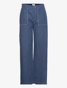OBJDEYSI HW WIDE PANTS A PS 22 C - džinsi ar platām starām - dark blue denim