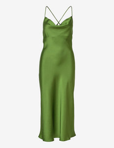 OBJSATEEN S/L MIDI DRESS A FAIR DIV - slip dresses - artichoke green