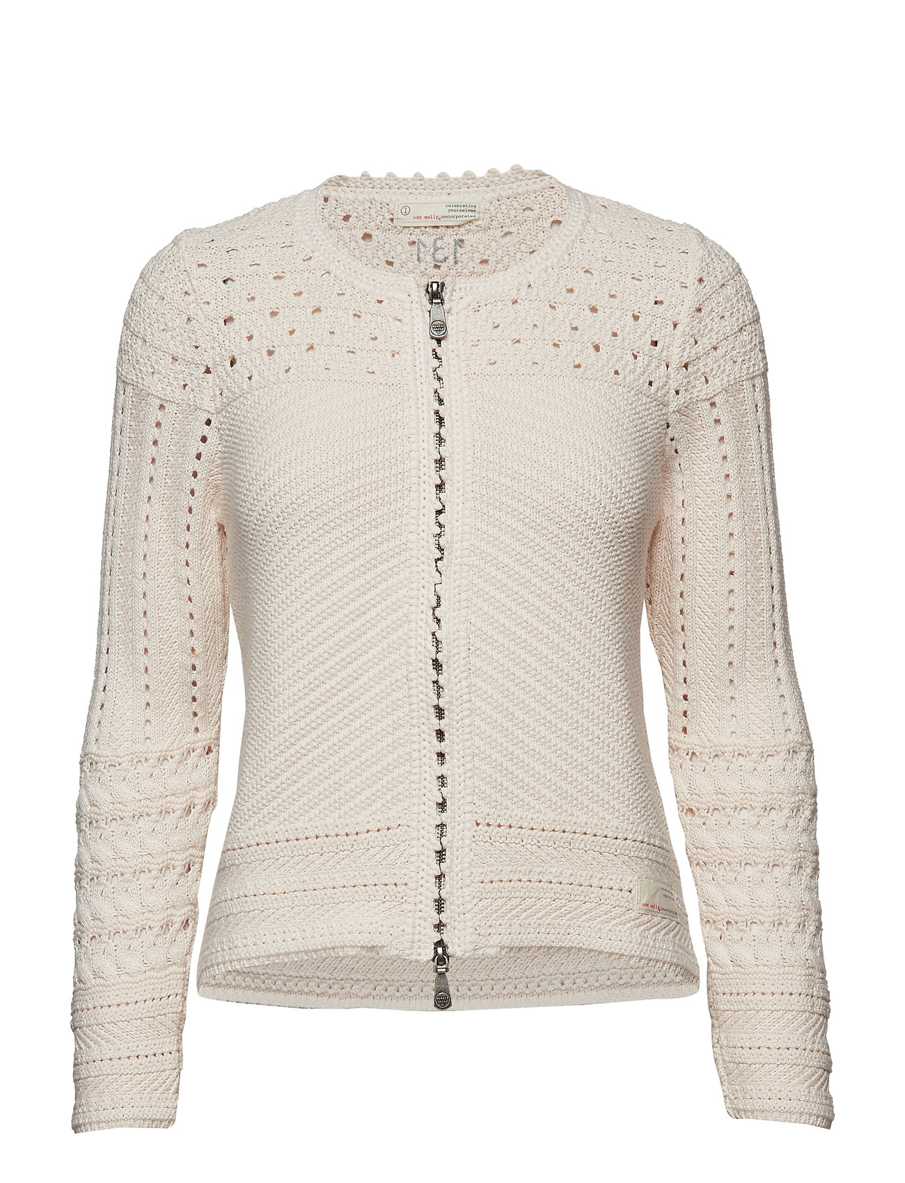 Symmetry Moves Zip Cardigan Gebreide Trui Creme Odd Molly odd molly kopen in de aanbieding