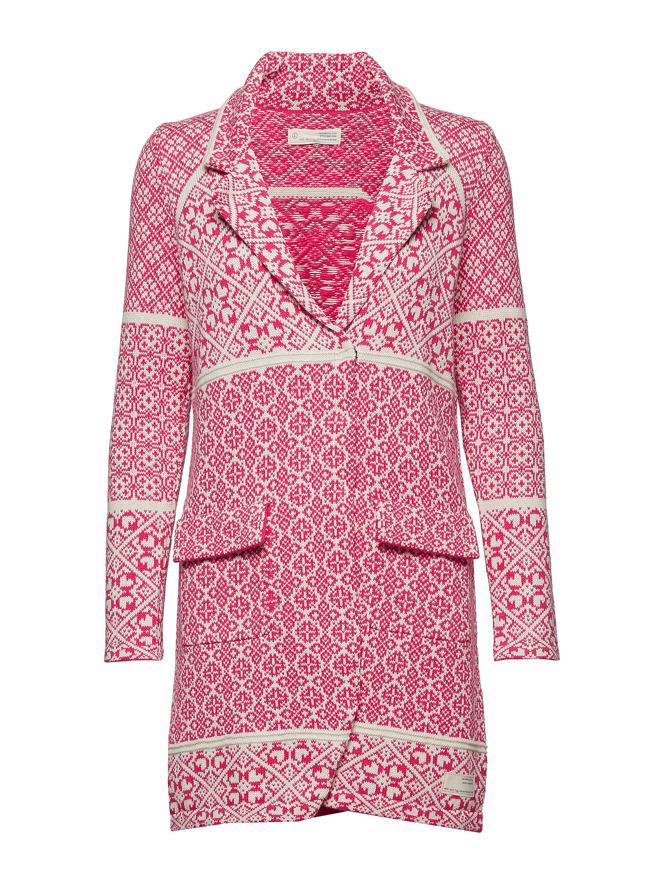 Fractal Spirit Long Cardigan Gebreide Trui Roze Odd Molly odd molly kopen in de aanbieding