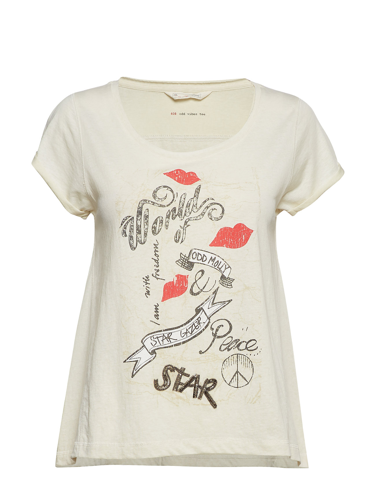 Odd Vibes Tee T Shirts Tops Short Sleeved Wit Molly odd molly kopen in de aanbieding