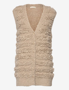 Tyra Knitted Vest - down- & padded jackets - light porcelain