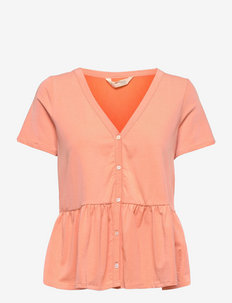 Dina Top - short-sleeved blouses - peach