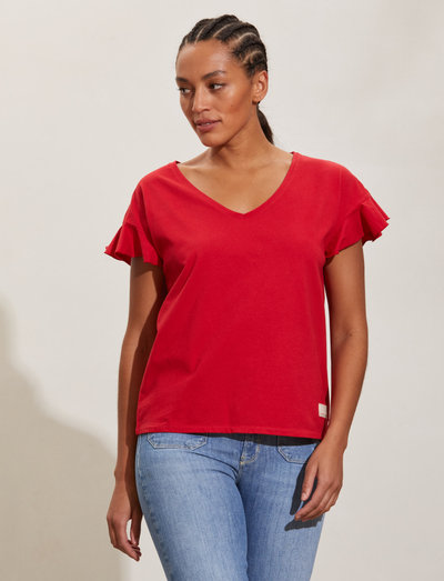 Camellia Top - t-shirt & tops - cherry red