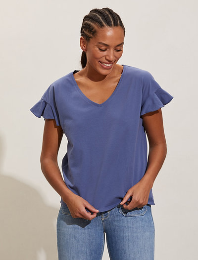 Camellia Top - t-shirt & tops - stormy blue